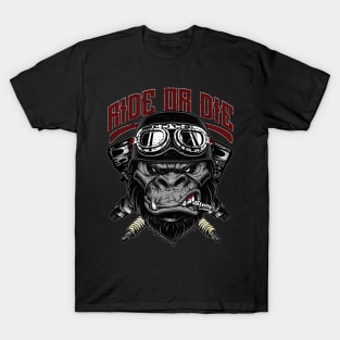 Ride or Die Biker Gorilla T-Shirt